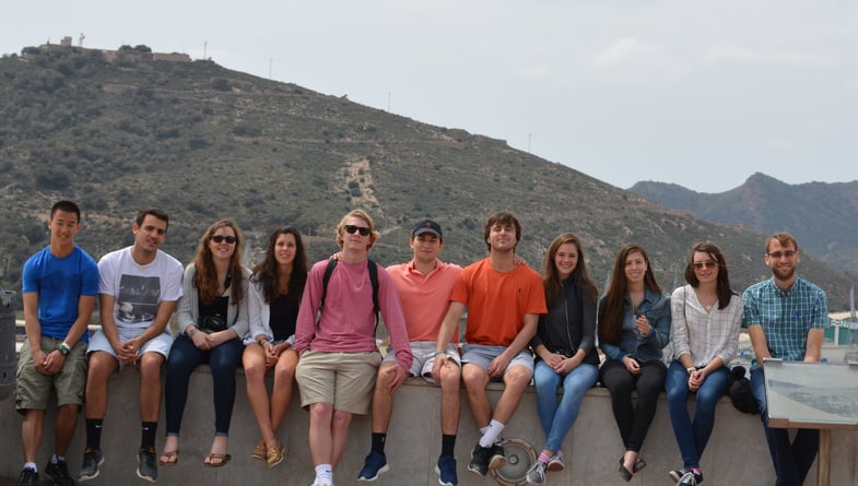 Proctor en Segovia students explore a fortification near Cartagena 