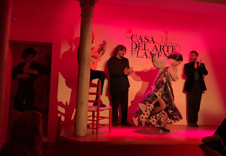 Proctor en Segovia watches a flamenco performance