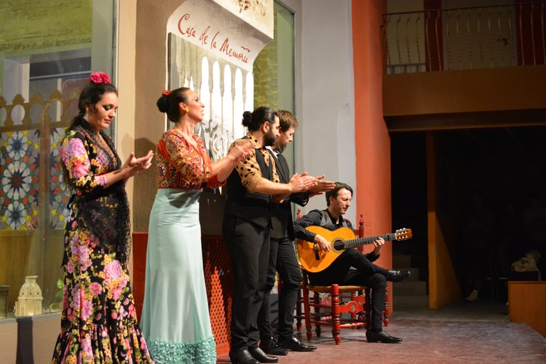 Proctor en Segovia watches a flamenco performance in Sevilla