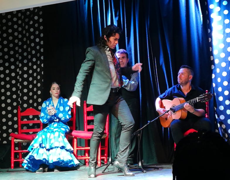 Proctor en Segovia watches flamenco at a tablao in Triana